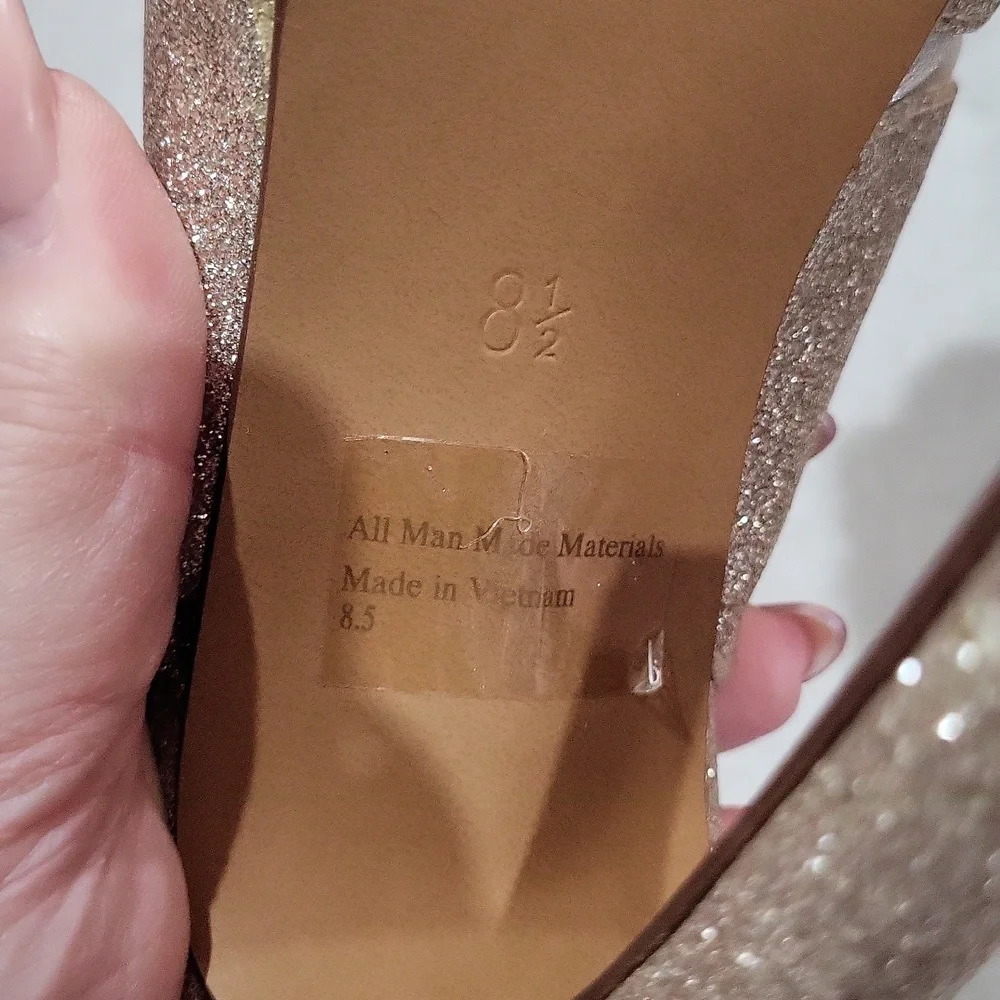 Lulu Townsend Elegant Glitter Slingback Heels - Picture 10 of 11